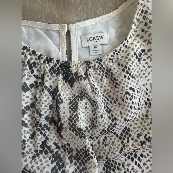 J CREW Animal-print smocked-waist dress with sheer sleeves - Medium - Picture 8 of 10